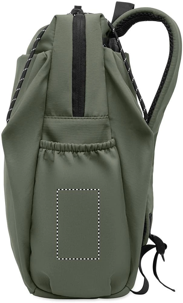 Nylonový batoh na 16" notebook NAPA – tmavě zelená – tlačová plocha – Pravý bok