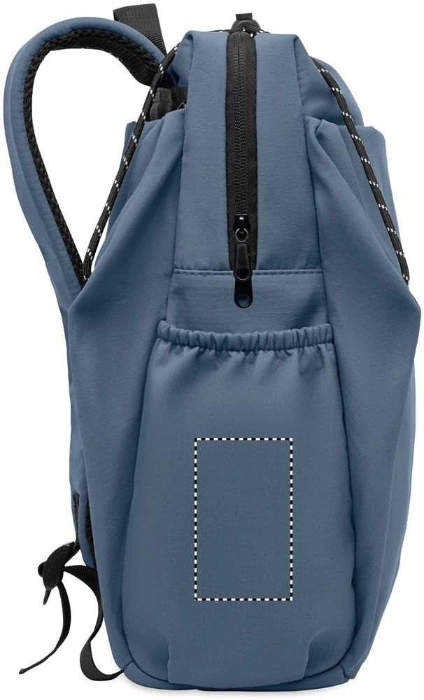 Nylonový batoh na 16" notebook NAPA – petrolejová – tlačová plocha – Ľavý bok