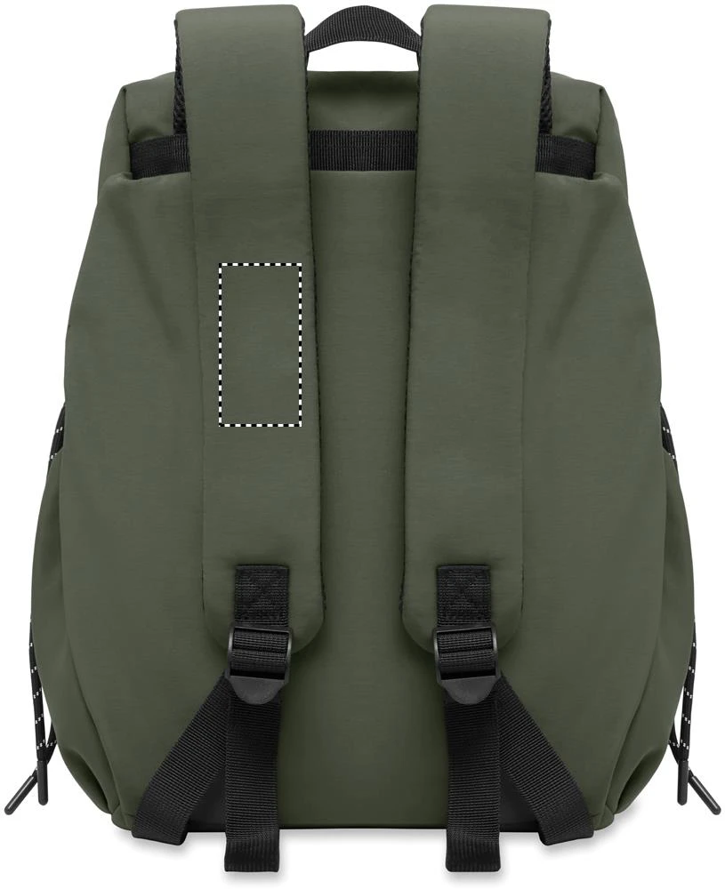 Nylonový batoh na 16" notebook NAPA – tmavě zelená – tlačová plocha – Ramenný popruh vpravo