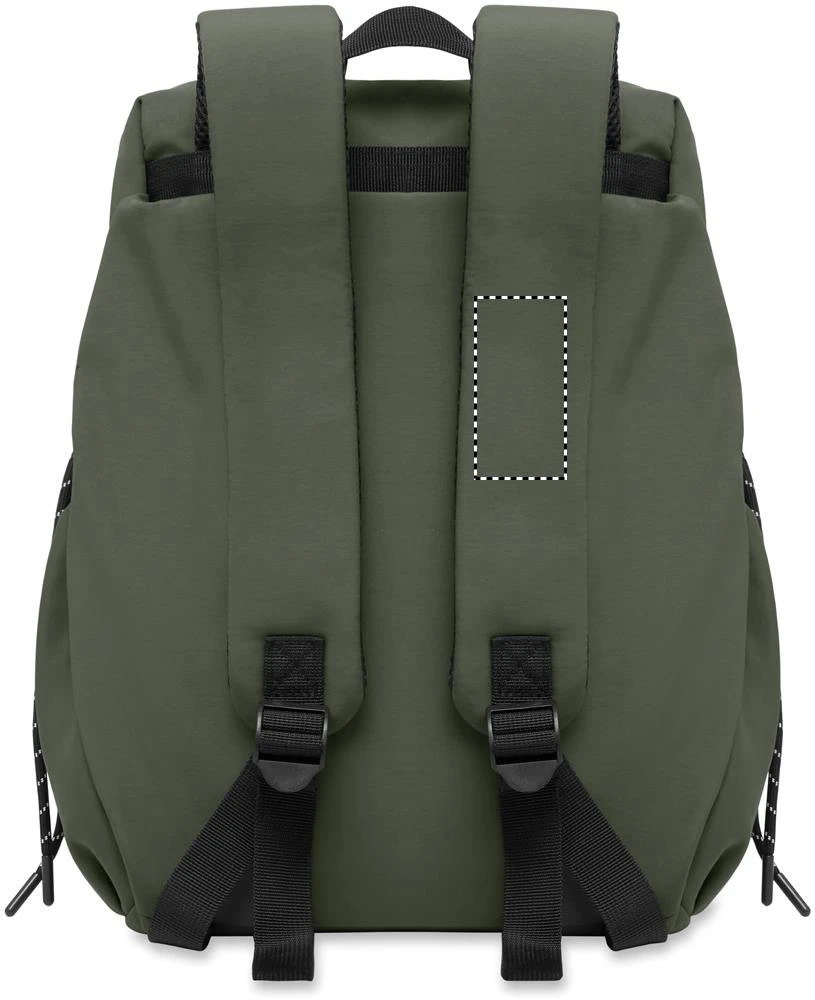 Nylonový batoh na 16" notebook NAPA – tmavě zelená – tlačová plocha – Ramenný popruh vľavo