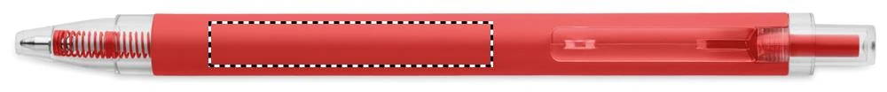 Guľôčkové pero z recyklovaného hliníka NOSTA – červená – tlačová plocha – IN LINE WITH CLIP
