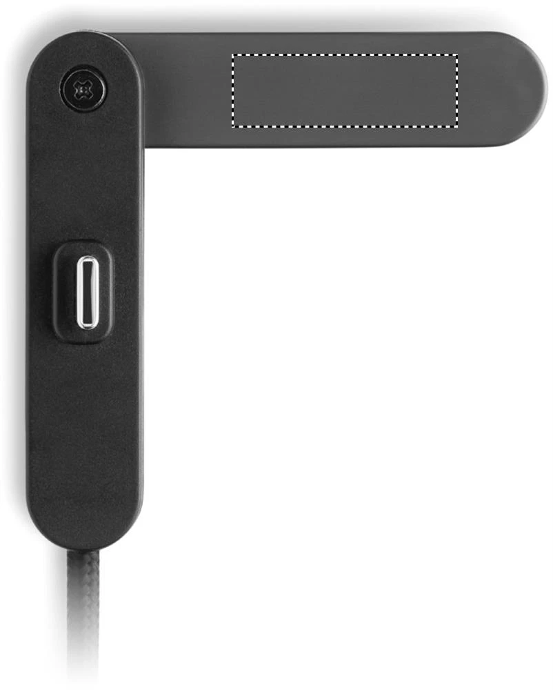 60W USB-C kábel so stojanom NIFTY – černá – tlačová plocha – Bok 2