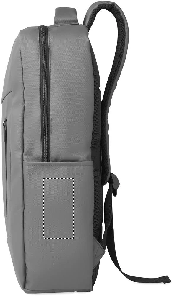 Batoh na 15" notebook z PU RPET materiálu METRO – kamenně šedá – tlačová plocha – RIGHT POCKET