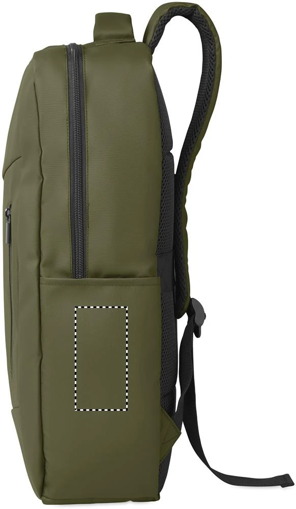 Batoh na 15" notebook z PU RPET materiálu METRO – armádní zelená – tlačová plocha – RIGHT POCKET