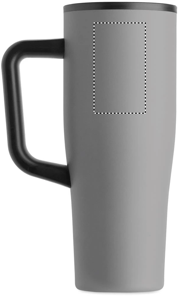 Termohrnček ATLANTA 900 ml – šedá – tlačová plocha – Pre ľavákov
