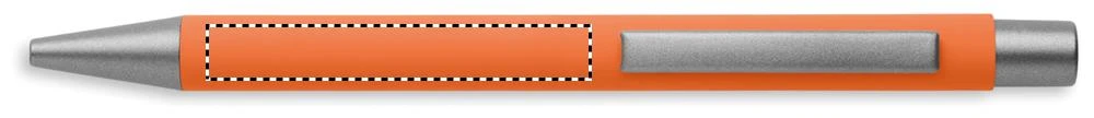 Guľôčkové pero z recyklovaného hliníka NALI – oranžová – tlačová plocha – IN LINE WITH CLIP