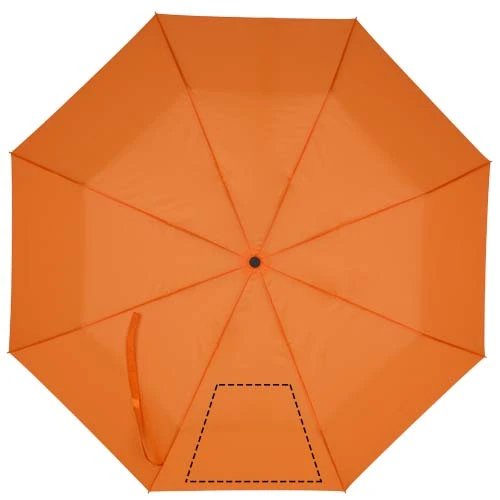 Skladací manuálny dáždnik Aaron 23'' – oranžová – tlačová plocha – 1. panel