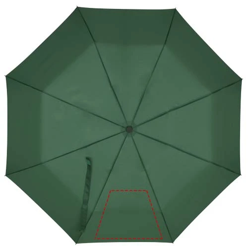 Skladací manuálny dáždnik Aaron 23'' – zelená – tlačová plocha – 1. panel