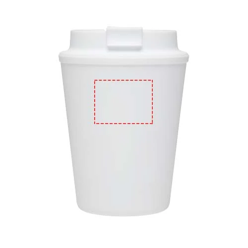 Hrnček Newport s dvojitou stenou, 300 ml – bílá – tlačová plocha – Predná strana