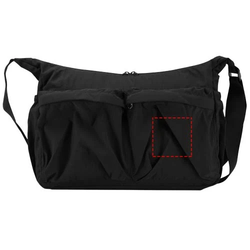 Taška na notebook cez rameno Calli 13" z recyklovaného nylonu GRS - Elevate – černá – tlačová plocha – Vpravo