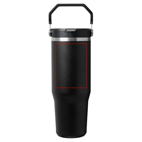 Stanley IceFlow™ 2.0 890 ml izolovaný nerezový termohrnček s vyklápacou slamkou - Stanley 1913® – černá – tlačová plocha – Po obvode