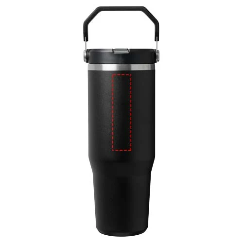 Stanley IceFlow™ 2.0 890 ml izolovaný nerezový termohrnček s vyklápacou slamkou - Stanley 1913® – černá – tlačová plocha – Zadná strana