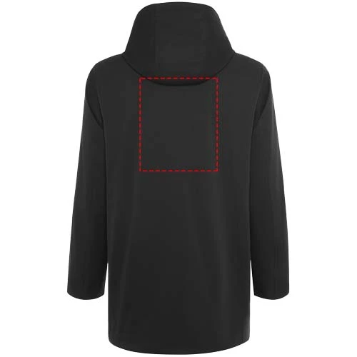Unisex parka s polstrovanou kapucňou - Roly – černá – tlačová plocha – Zadná strana