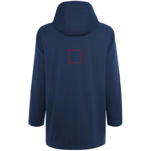 Unisex parka s polstrovanou kapucňou - Roly – námornícka modrá – tlačová plocha – Impact vyšší záď