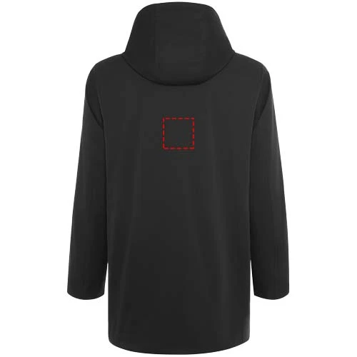 Unisex parka s polstrovanou kapucňou - Roly – černá – tlačová plocha – Horná časť chrbta