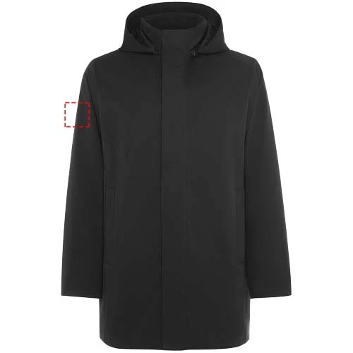 Unisex parka s polstrovanou kapucňou - Roly – černá – tlačová plocha – Pravý biceps