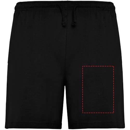 Unisex športové šortky - Roly – černá – tlačová plocha – Na levé noze