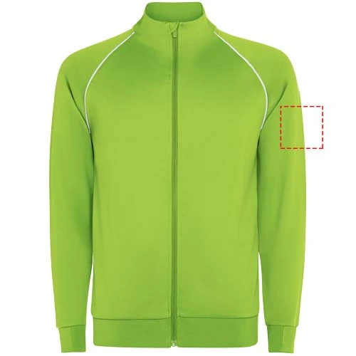 Pánska mikina Valier so zipsom po celej dĺžke - Roly – fluorescenční zelená – tlačová plocha – Levý biceps