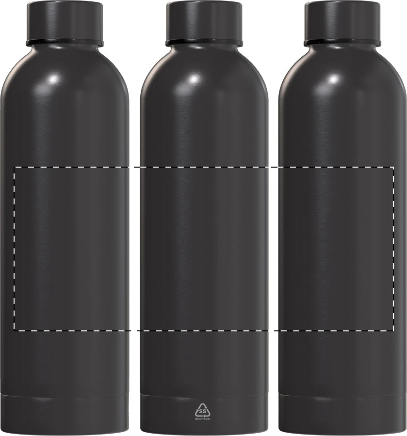 Pumono XL RSS fľaša – dark grey – tlačová plocha – Celoplošná potlač – rotačná sieťotlač