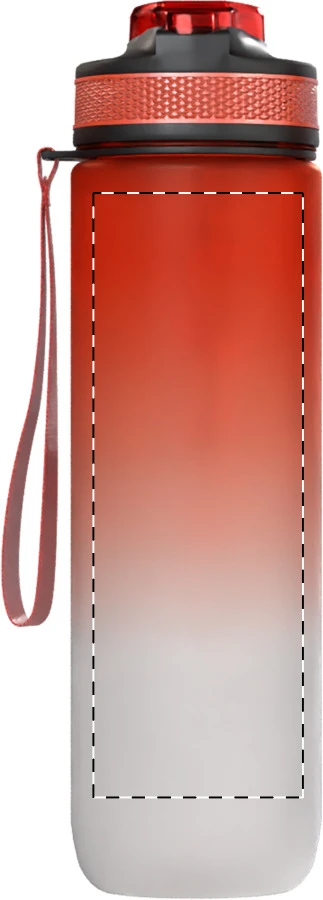 Sipgrade RPET motivačná fľaša – red – tlačová plocha – Zadná strana