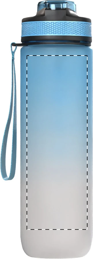 Sipgrade RPET motivačná fľaša – light blue – tlačová plocha – Zadná strana