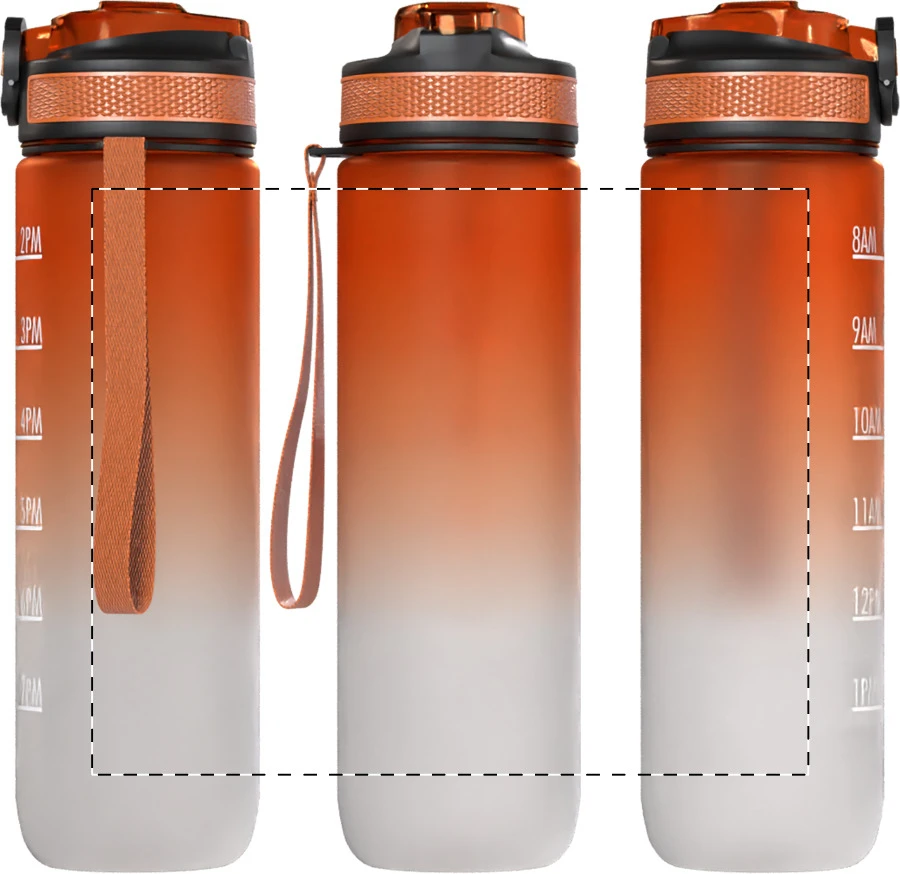 Sipgrade RPET motivačná fľaša – orange – tlačová plocha – Obal