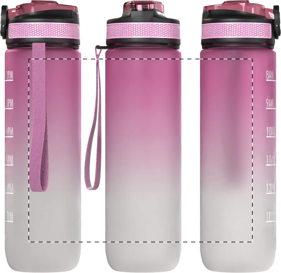 Sipgrade RPET motivačná fľaša – rose – tlačová plocha – Obal