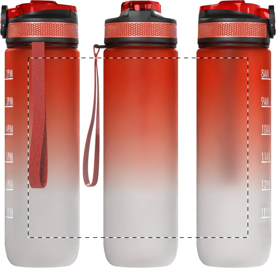 Sipgrade RPET motivačná fľaša – red – tlačová plocha – Obal