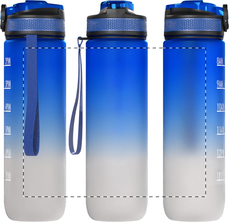 Sipgrade RPET motivačná fľaša – blue – tlačová plocha – Obal