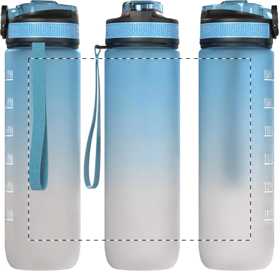 Sipgrade RPET motivačná fľaša – light blue – tlačová plocha – Obal