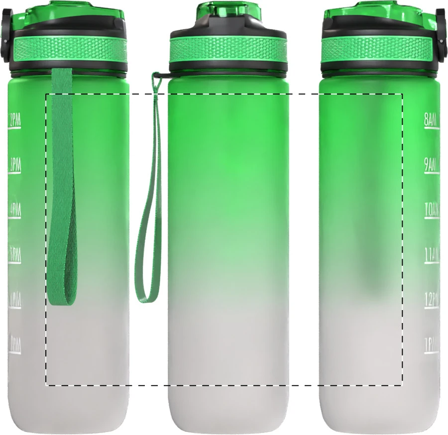 Sipgrade RPET motivačná fľaša – green – tlačová plocha – Obal