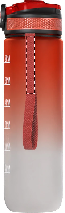 Sipgrade RPET motivačná fľaša – red – tlačová plocha – Popruh