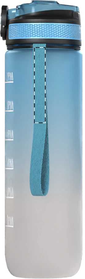 Sipgrade RPET motivačná fľaša – light blue – tlačová plocha – Popruh