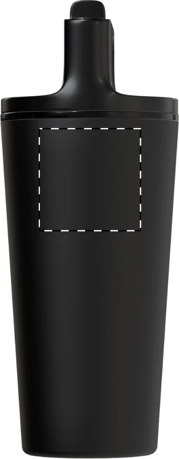 Sippulu termohrnček – čierna – tlačová plocha – Predná strana