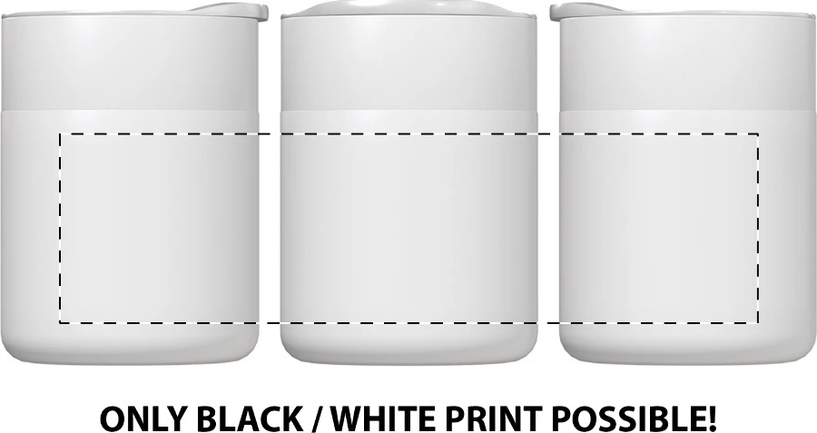 Sipicon cestovný kelímok – white – tlačová plocha – Celoplošná potlač – rotačná sieťotlač