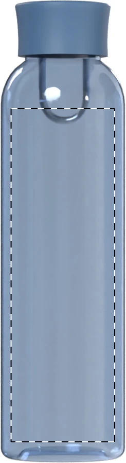 Pembus RPET fľaša – blue – tlačová plocha – Predná strana