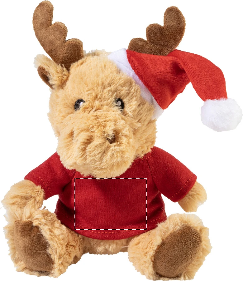 Mjukren RPET plyšový sob – natural – tlačová plocha – Predná strana