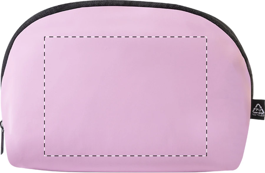 Pluum RPU kozmetická taštička – rose – tlačová plocha – Predná strana