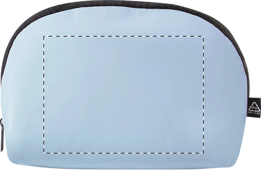 Pluum RPU kozmetická taštička – light blue – tlačová plocha – Predná strana