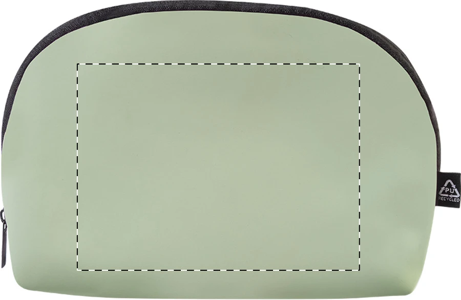Pluum RPU kozmetická taštička – lime green – tlačová plocha – Predná strana