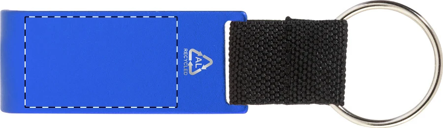 OpenCart prívesok na kľúče s otváračom a žetónom do košíka – blue – tlačová plocha – Vrchná časť