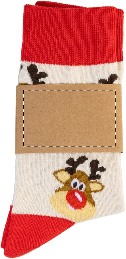 Julsokka vianočné ponožky, snehuliak – natural – tlačová plocha – Predná strana