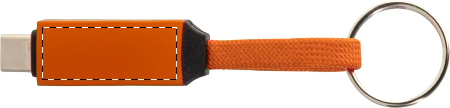 Keycab prívesok na kľúče 60W kábel USB-C – orange – tlačová plocha – Predná strana