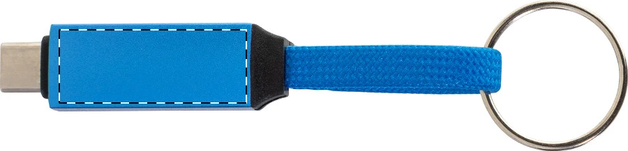 Keycab prívesok na kľúče 60W kábel USB-C – blue – tlačová plocha – Predná strana