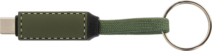 Keycab prívesok na kľúče 60W kábel USB-C – dark green – tlačová plocha – Predná strana