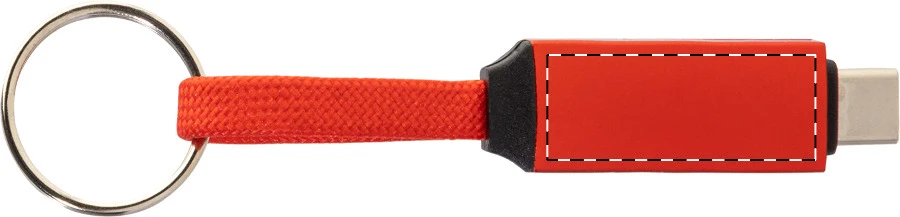 Keycab prívesok na kľúče 60W kábel USB-C – red – tlačová plocha – Zadná strana