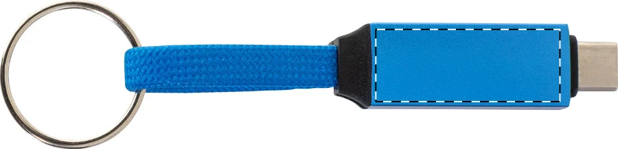 Keycab prívesok na kľúče 60W kábel USB-C – blue – tlačová plocha – Zadná strana