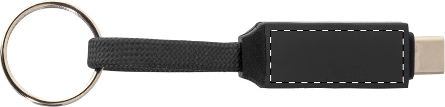 Keycab prívesok na kľúče 60W kábel USB-C – čierna – tlačová plocha – Zadná strana