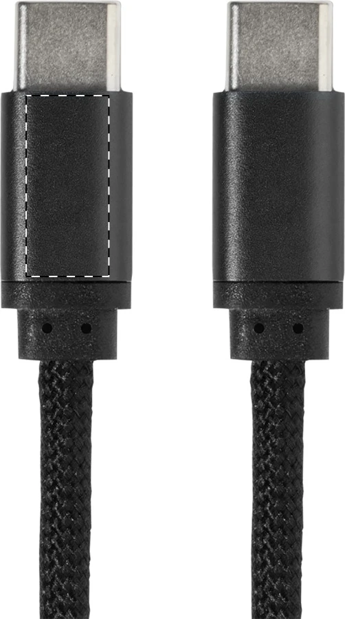 Magsle magnetický 60W kábel USB-C – čierna – tlačová plocha – Ľavá strana