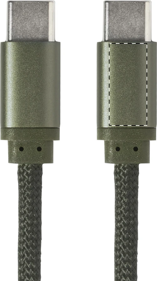 Magsle magnetický 60W kábel USB-C – dark green – tlačová plocha – Pravá strana
